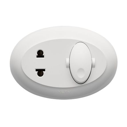 Interruptor + tomacorriente 2 puertos Universal Blanco Cli20181 Veto SM Interruptor + tomacorriente 2 puertos Universal Blanco Cli20181 Veto SM