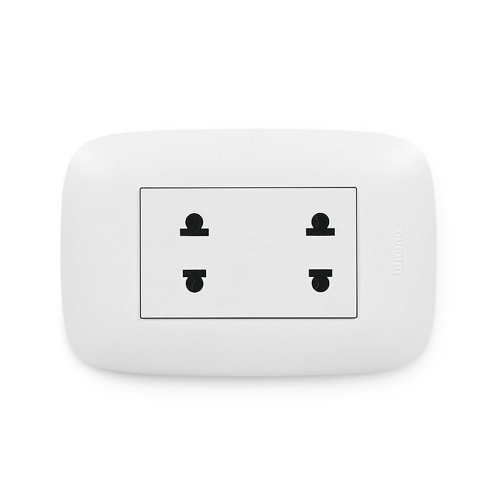Tomacorriente Universal Doble Sencia Bticino Blanco 16A/250V