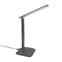 Lámpara de Escritorio Inspire Alex LED 740lm 6500K Negro con Dimmer y Carga USB