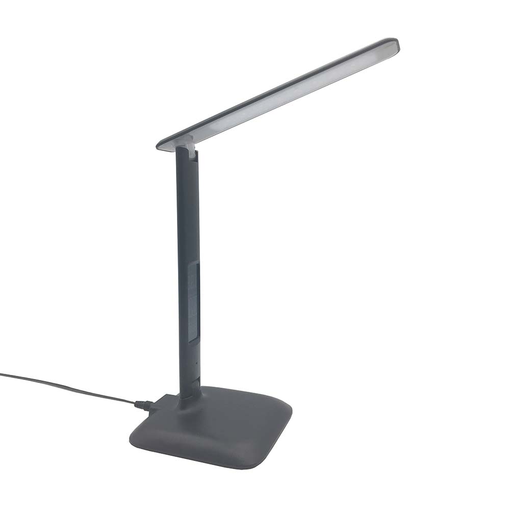 Lámpara de Escritorio Inspire Alex LED 740lm 6500K Negro con Dimmer y Carga USB