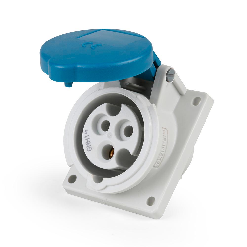 Toma para empotrar inclinada IP44 2P+T 16A 250V Mennekes Toma para empotrar inclinada IP44 2P+T 16A 250V Mennekes