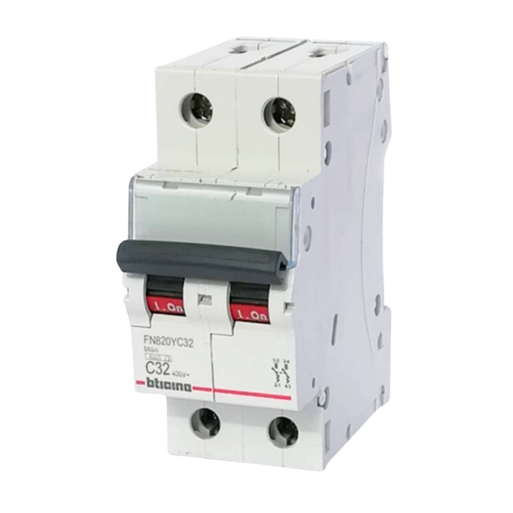 Interruptor Termomagnético 2x32A 220V-10KA Bticino Interruptor Termomagnético 2x32A 220V-10KA Bticino