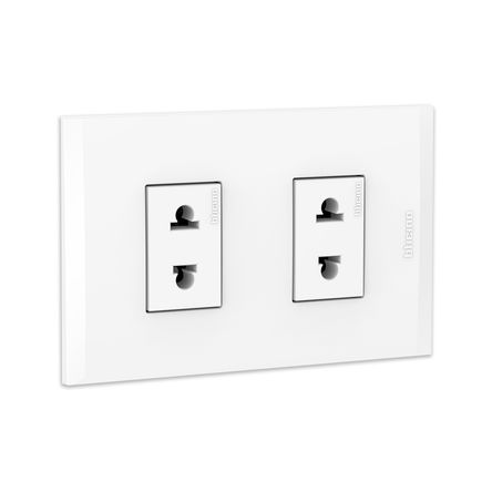 Tomacorriente Universal Doble MODUS4 Blanco Bticino Tomacorriente Universal Doble MODUS4 Blanco Bticino