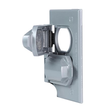 Placa Doble Hermética Acero Leviton Placa Doble Hermética Acero Leviton