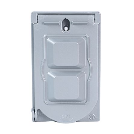 Placa doble hermética baquelita c/tapa vertical Leviton