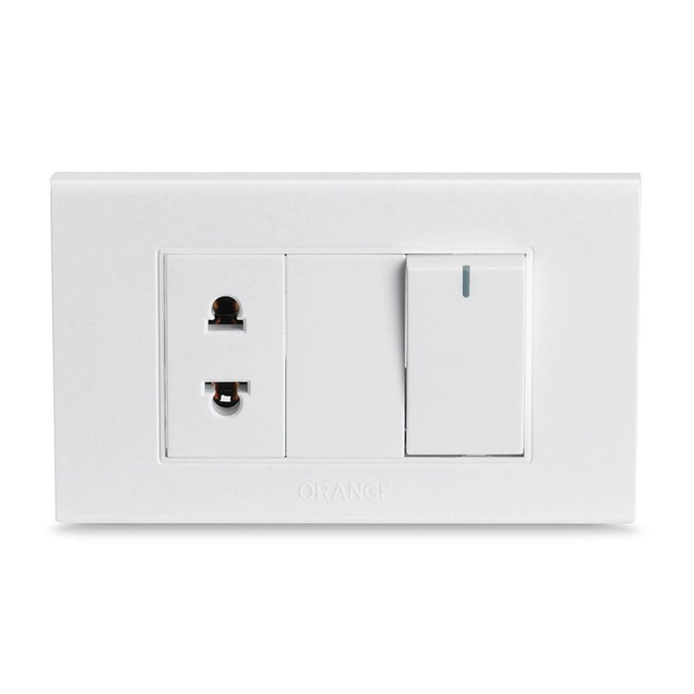 Interruptor + Tomacorriente Classic Orange Blanco de 16A Interruptor + Tomacorriente Classic Orange Blanco de 16A
