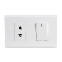 Interruptor + Tomacorriente Classic Orange Blanco de 16A