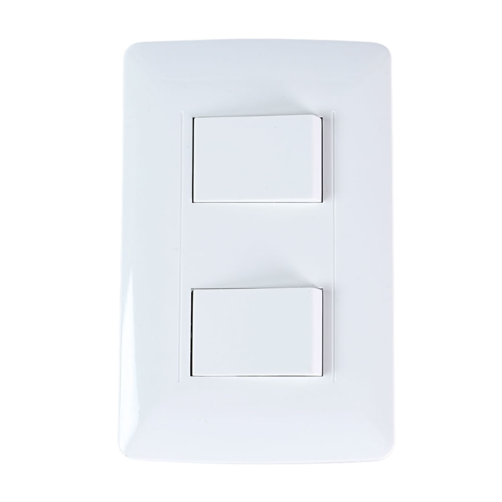 Interruptor Doble Essential Blanco Orange Interruptor Doble Essential Blanco Orange