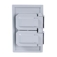 Placa Doble Baquelita Leviton Gris Hermetica IP Protección Polvo Agua