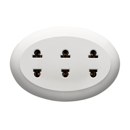 Tomacorriente Triple Universal 2 puertos Blanco Cli20228 Veto SM Tomacorriente Triple Universal 2 puertos Blanco Cli20228 Veto SM