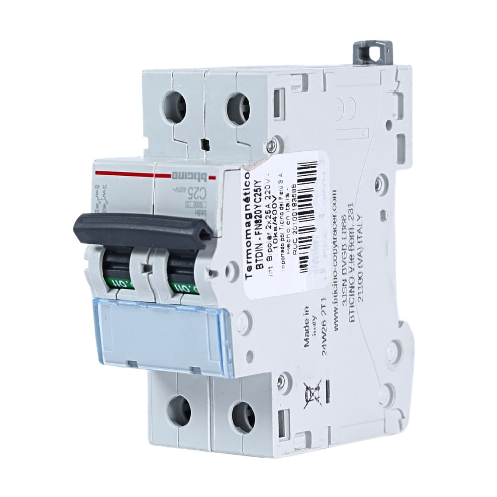 Interruptor Termomagnético 2x25A 220V-10KA Bticino Interruptor Termomagnético 2x25A 220V-10KA Bticino