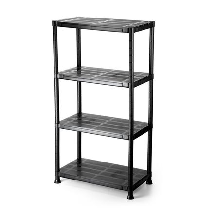 Estante Plástico 4 Niveles 30x60x130cm 80kg Negro Orange Estante Plástico 4 Niveles 30x60x130cm 80kg Negro Orange