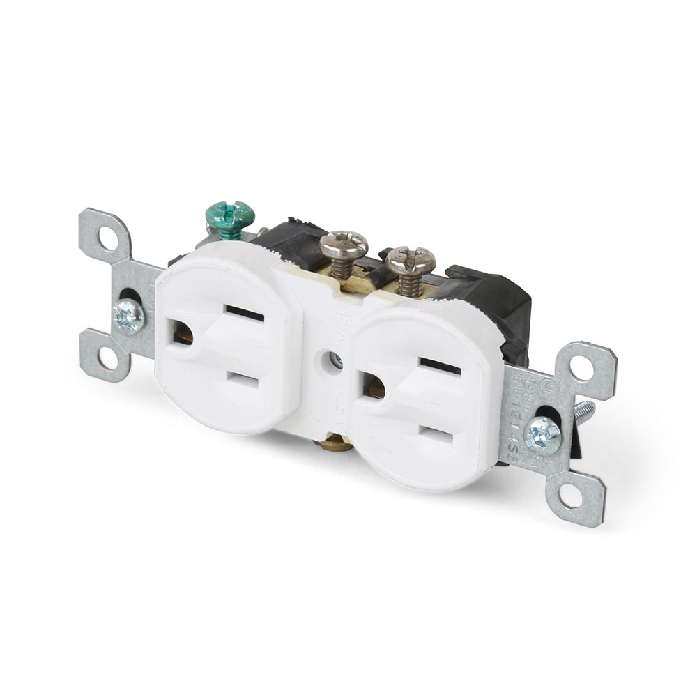 Toma doble empotrable 15A L/T Leviton Toma doble empotrable 15A L/T Leviton