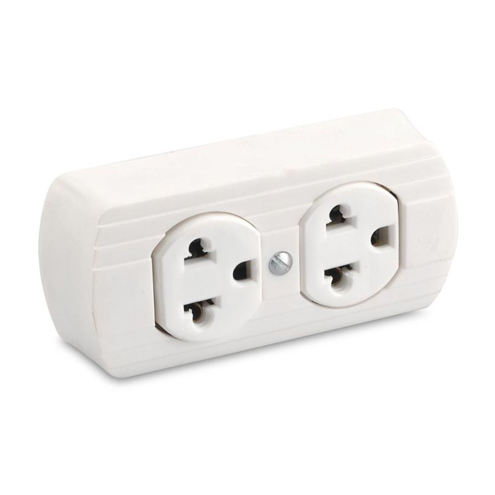 Toma doble visible línea a tierra universal Shalom Toma doble visible línea a tierra universal Shalom