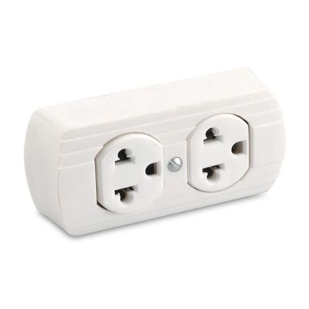 Toma doble visible línea a tierra universal Shalom Toma doble visible línea a tierra universal Shalom