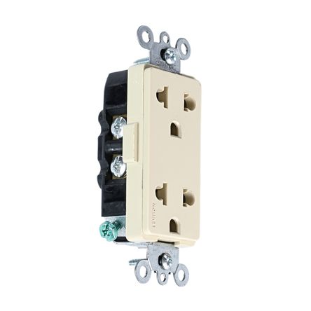 Toma doble universal para empotrar 15A 250V L/T Marfil Leviton Toma doble universal para empotrar 15A 250V L/T Marfil Leviton