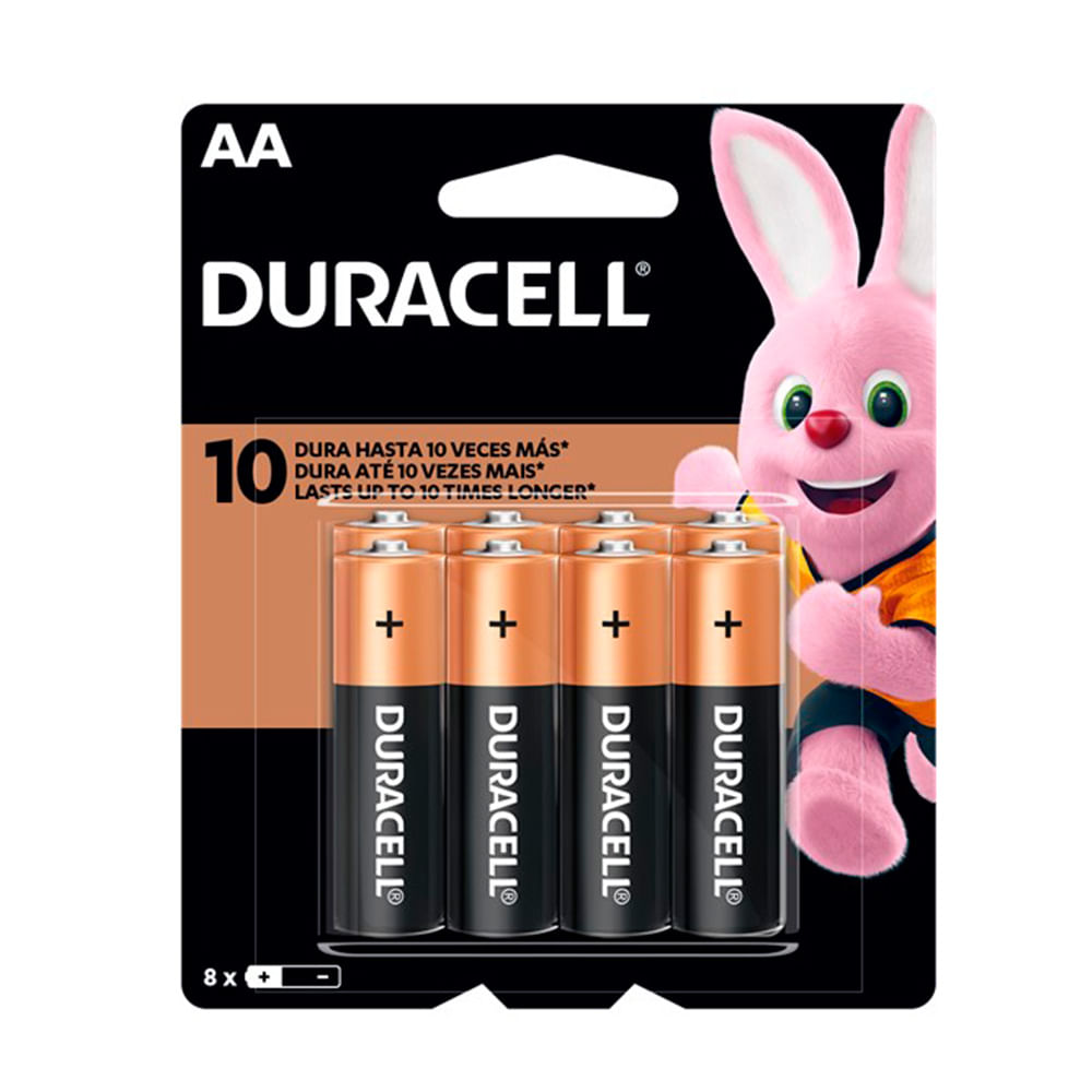 Pilas Alcalinas Duracell AA x8 Unidades 1.5V Zinc/Carbón