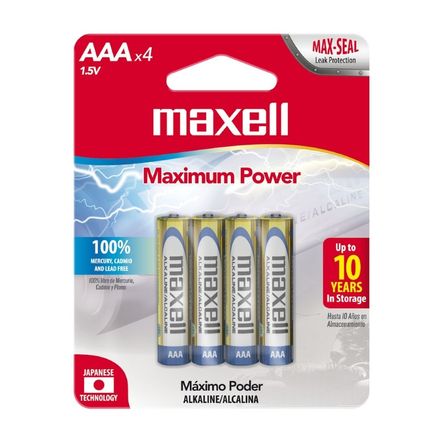 Pilas Pack x 4 AAA Maxell Pilas Pack x 4 AAA Maxell