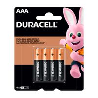 Pilas Alcalinas Duracell AAA x4 Unidades Zinc/Carbón 1.5V