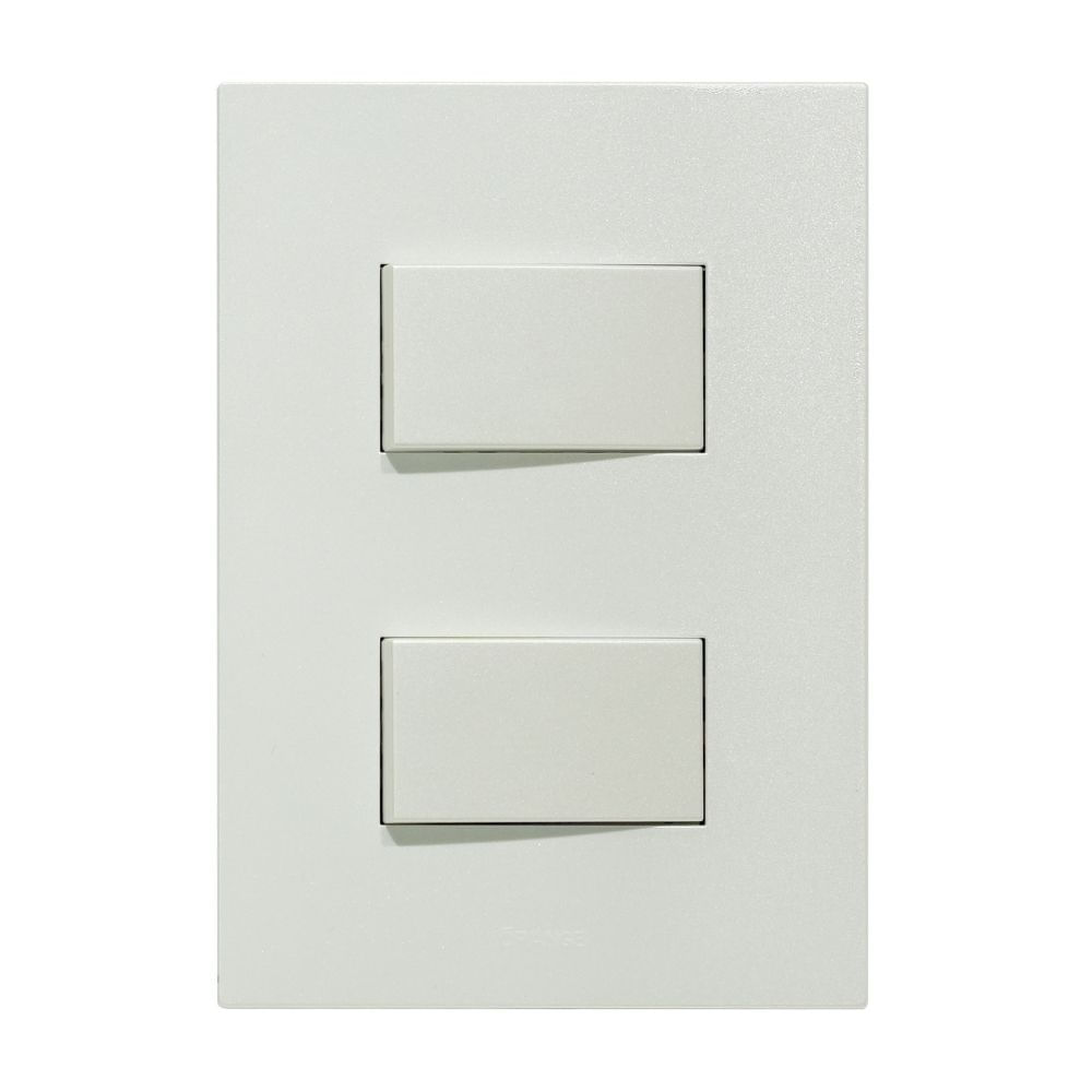 Placa Armada Orange: Interruptor Doble Matte Blanco Placa Armada Orange: Interruptor Doble Matte Blanco