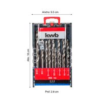 Juego de Brocas Espiral HSS KWB Modelo 109119 Set de 19 Unidades