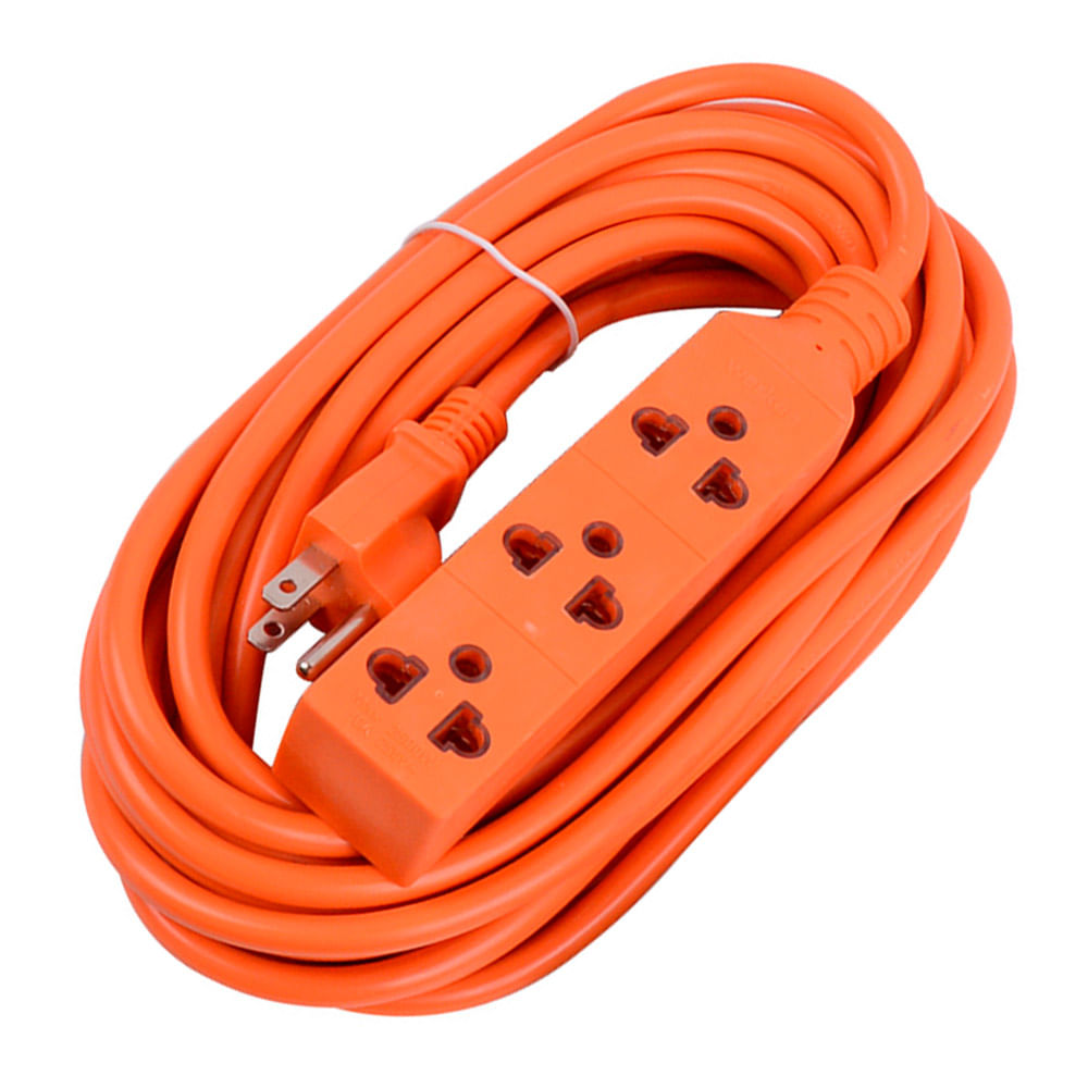 Extensión 3 tomas tierra 3x18awg 7m Werken Extensión 3 tomas tierra 3x18awg 7m Werken