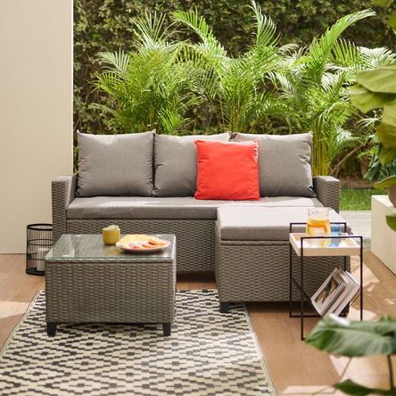 Juego de Terraza Seccional Cayena Gris 4 Personas Orange Juego de Terraza Seccional Cayena Gris 4 Personas Orange