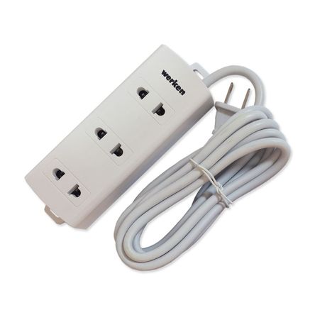 Extensión 3 tomas universales sin tierra 2m Werken Extensión 3 tomas universales sin tierra 2m Werken