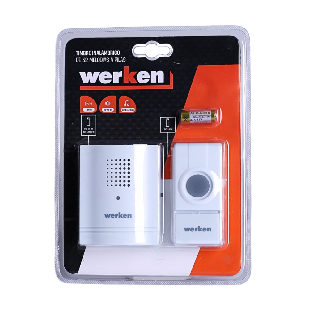 Timbre Inalámbrico Werken 32 Melodías Blanco