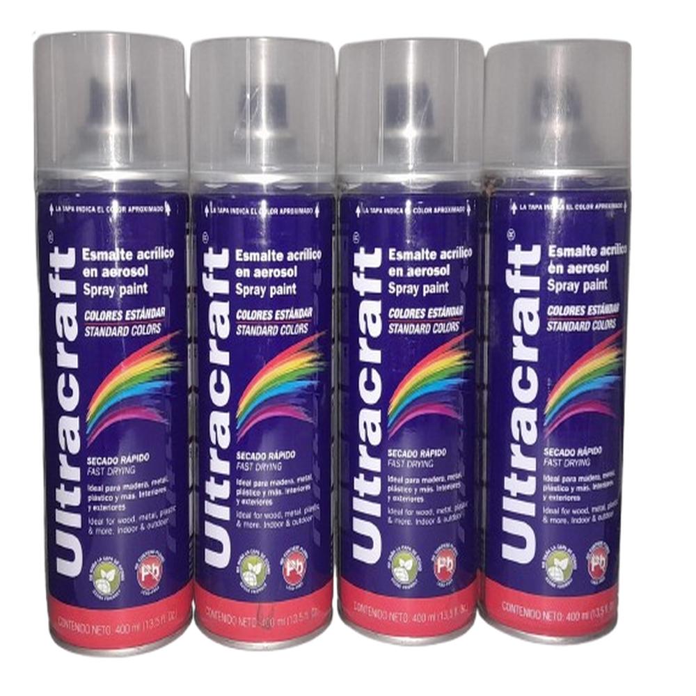 Pintura Spray Color Laca Transparente X4 Unidades Ultracraft
