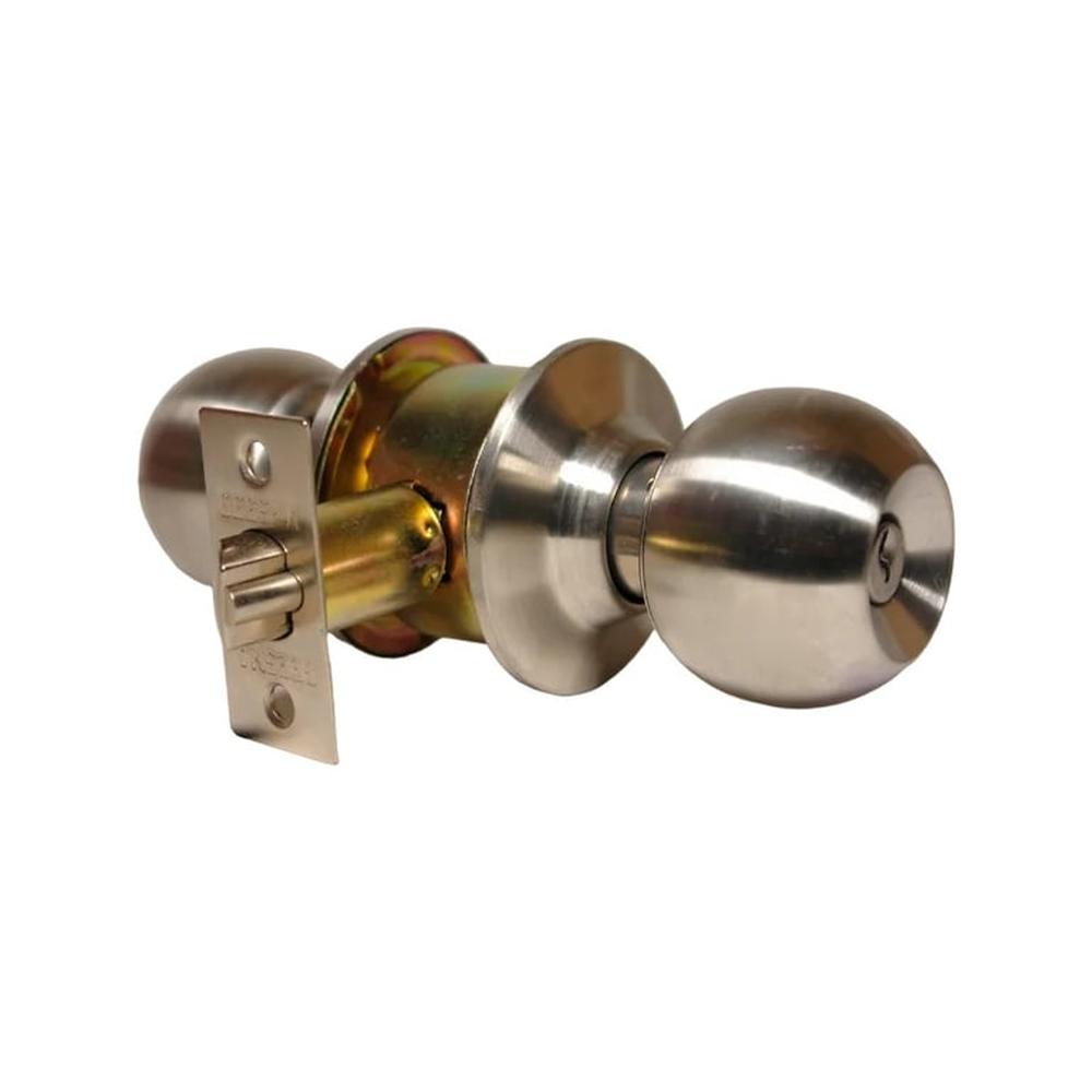 Cerradura T/Bola C/Botón Cromo p/Dormitorio  C/Llave C&A