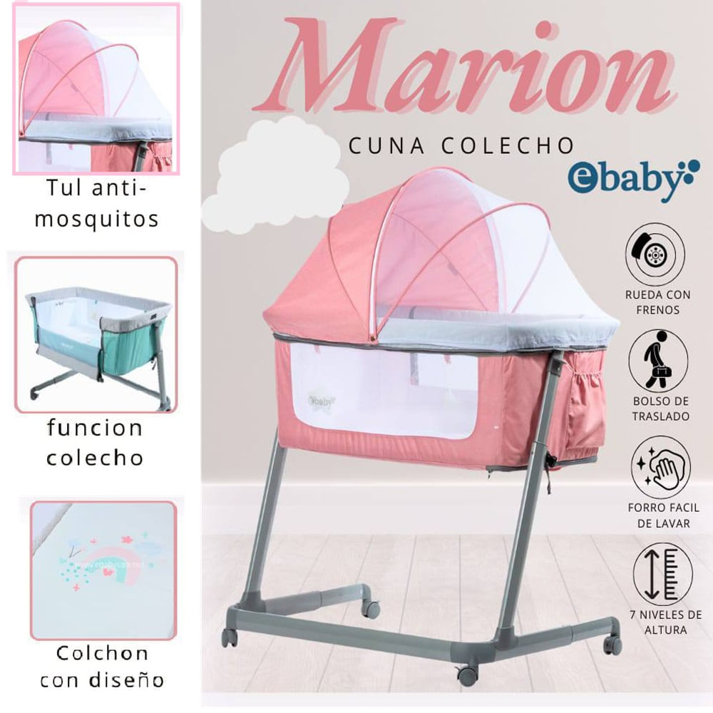 Nueva Cuna Colecho Marion -Rosado