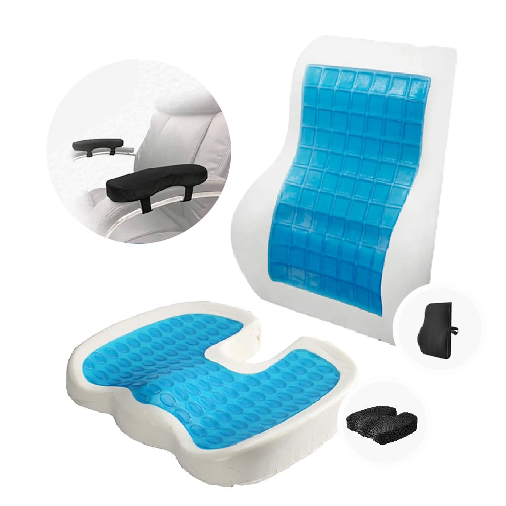 Cojín Lumbar y Cojín Coxis Gel Tech Regalo Cojín Apoyabrazos Teraflex