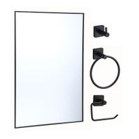 Set de Accesorios de Baño Orange Modelo 220B Negro Mate con Espejo