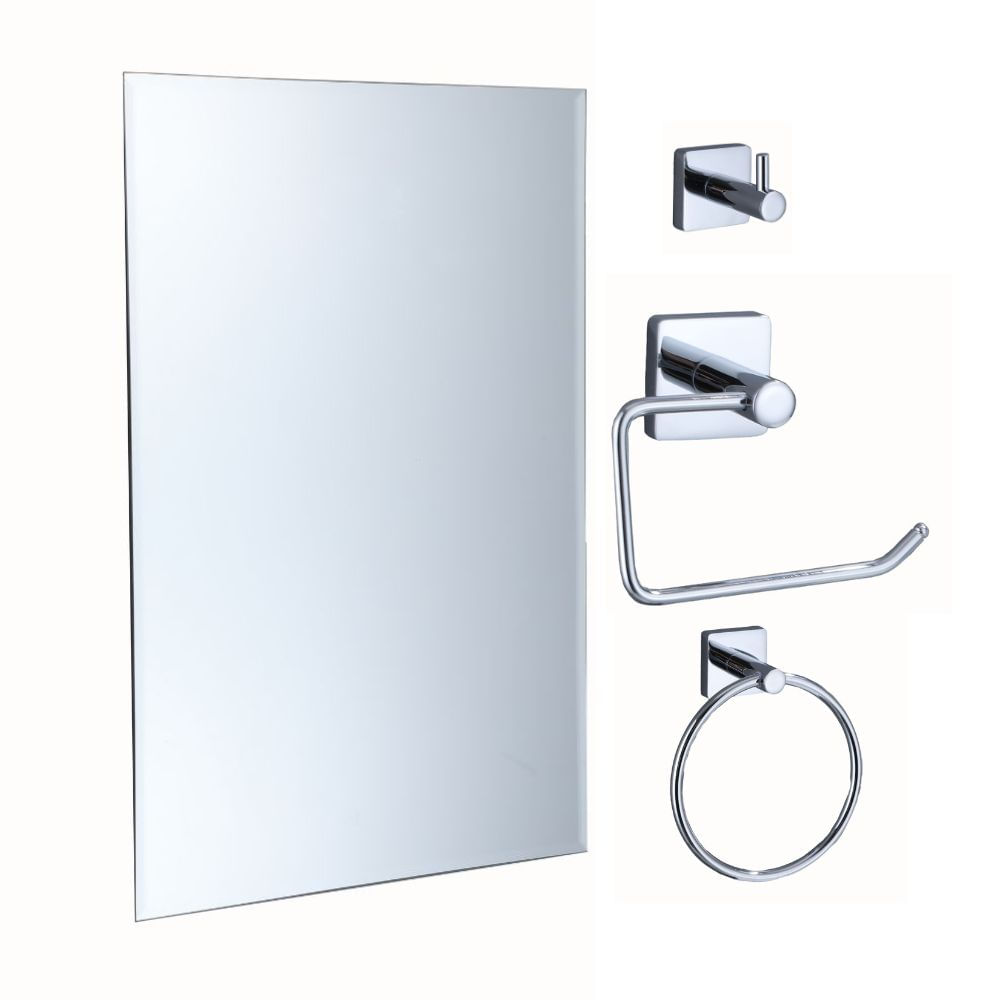 Set de Accesorios de Baño Orange Modelo 220C Cromo Plata Set de Accesorios de Baño Orange Modelo 220C Cromo Plata