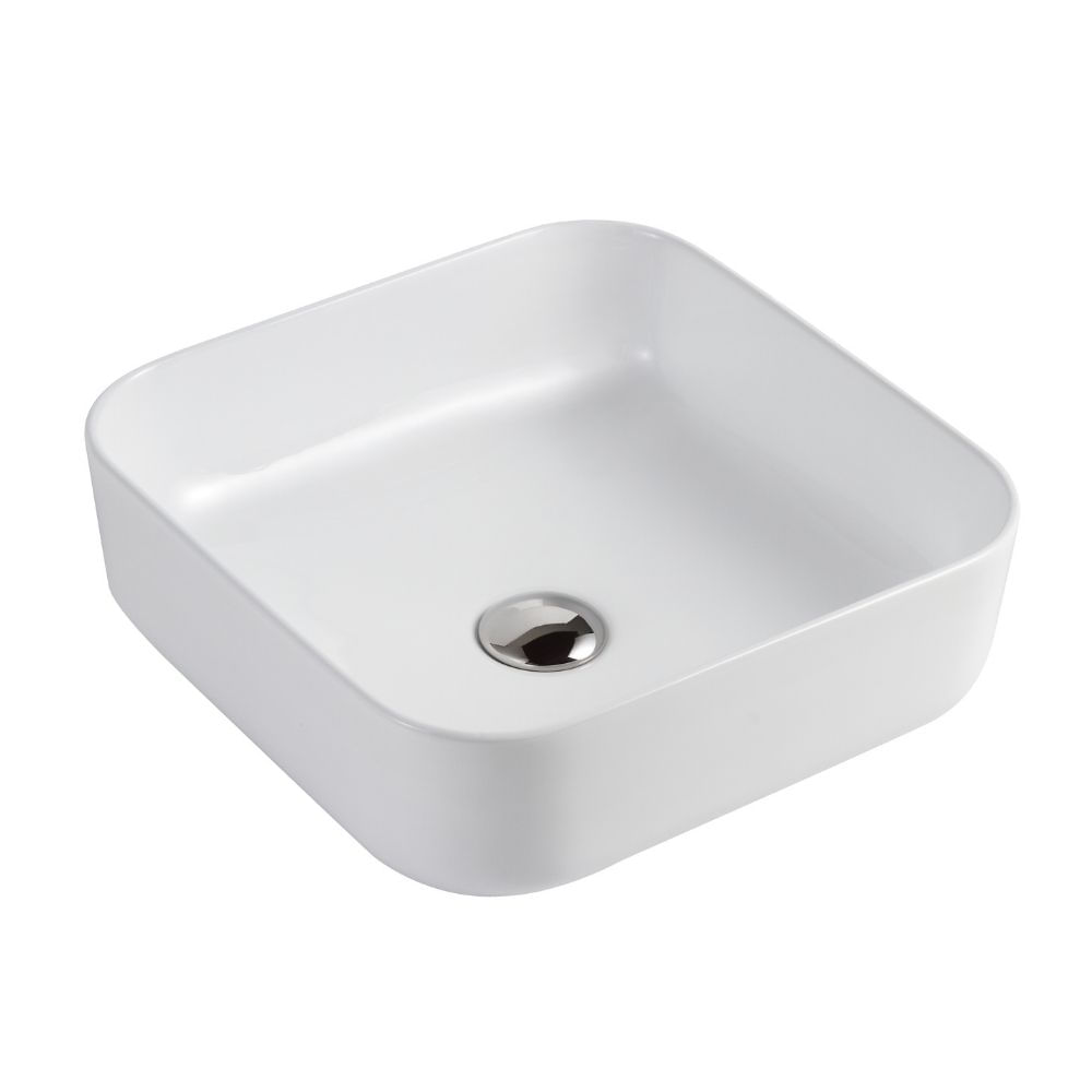 Ovalín Cerámico Blanco Brillante Orange Modelo GINEBRA 39x39x14cm