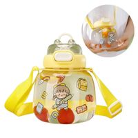 Tomatodo Portátil Estilo Kawaii De 1200 ml Con Stickers Amarillo  940AM08