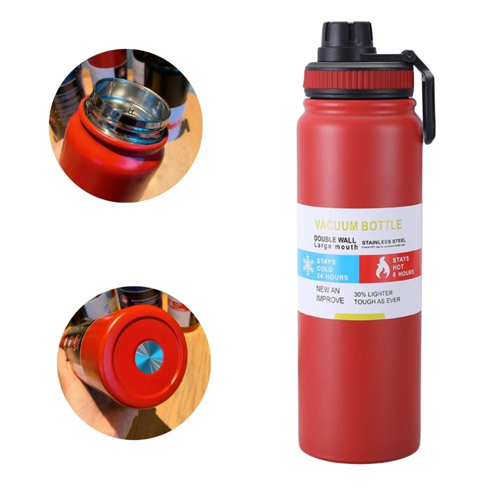 Termo Tomatodo Portátil Doble Fondo de 800 ml Forza Rojo 739RJ08