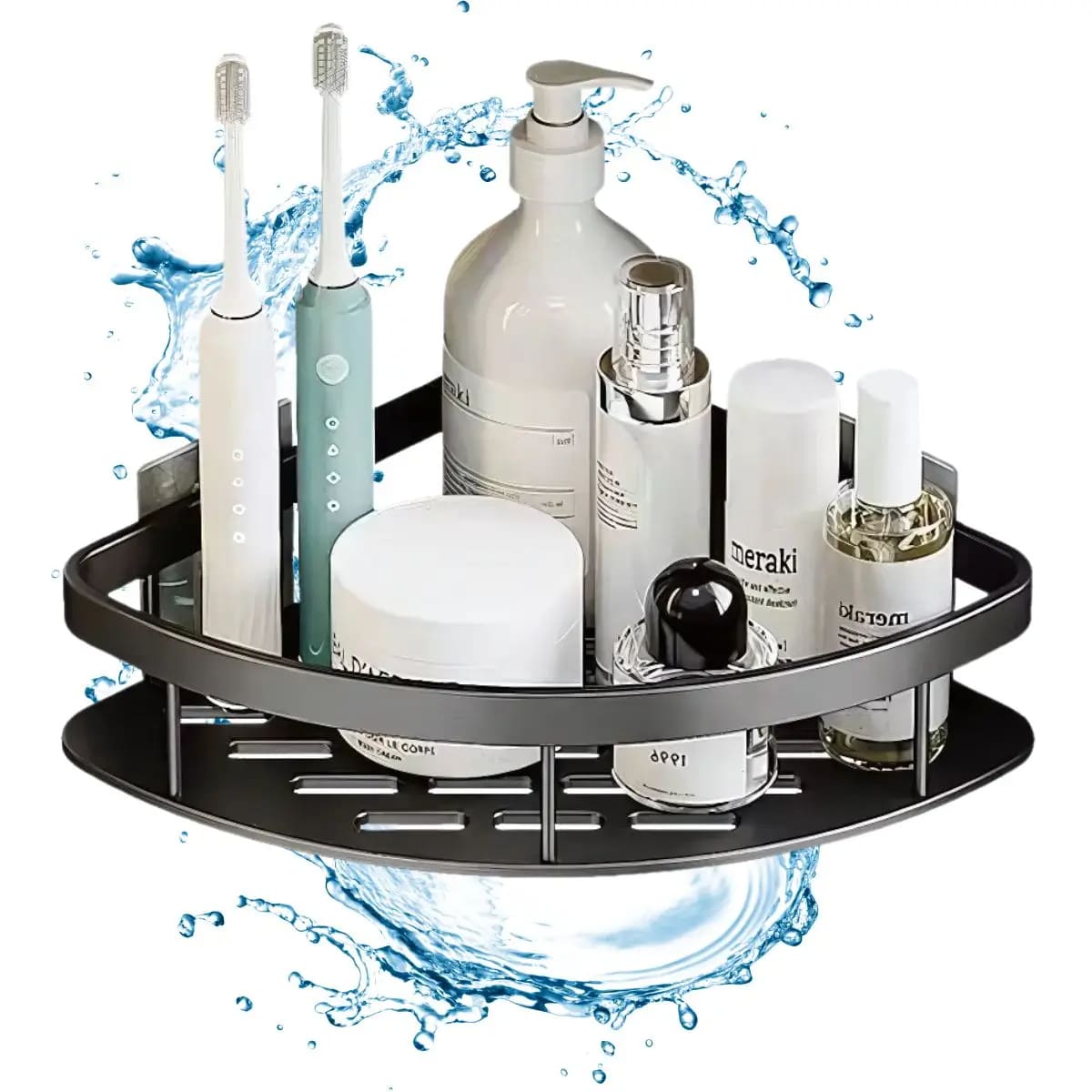 Esquinero Organizador para Baño de Aluminio Modelo Pinpin Negro  556NE03