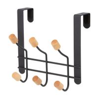 Colgador para Puerta de 6 Ganchos Negro