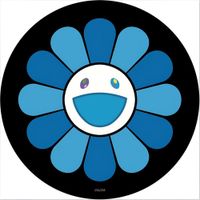 Alfombra Modelo Circular De Pelo Corto Girasol Azul  584AZ02