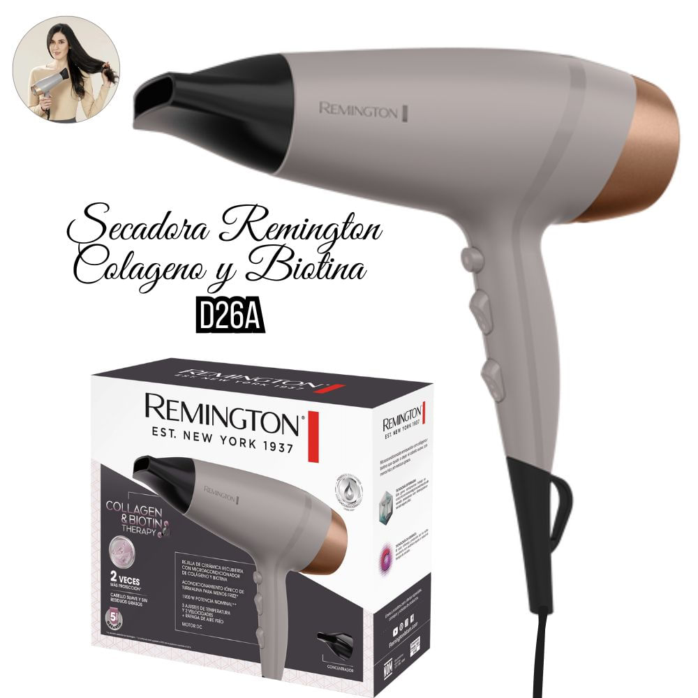 Secadora de Cabello Remington Collagen & Biotin Therapy