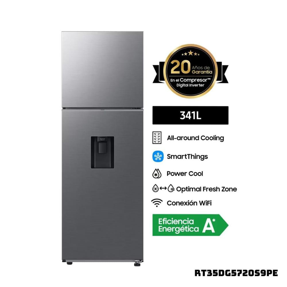 Refrigeradora SAMSUNG 341 L TOP Freezer Plateado RT35DG5720S9PE