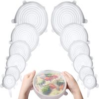 Pack de Tapas Silicona Extensible Anti Escurrimiento Transparente