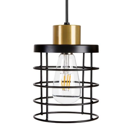 Lámpara Colgante Ciametsa Anillos 1 Luz E27 Negro/Dorado Lámpara Colgante Ciametsa Anillos 1 Luz E27 Negro/Dorado