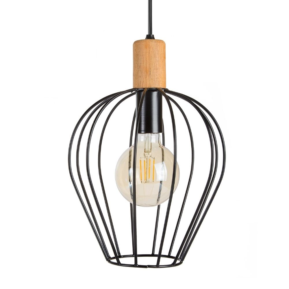 Lámpara Colgante Ciametsa Corazón 1 Luz E27 Madera Lámpara Colgante Ciametsa Corazón 1 Luz E27 Madera