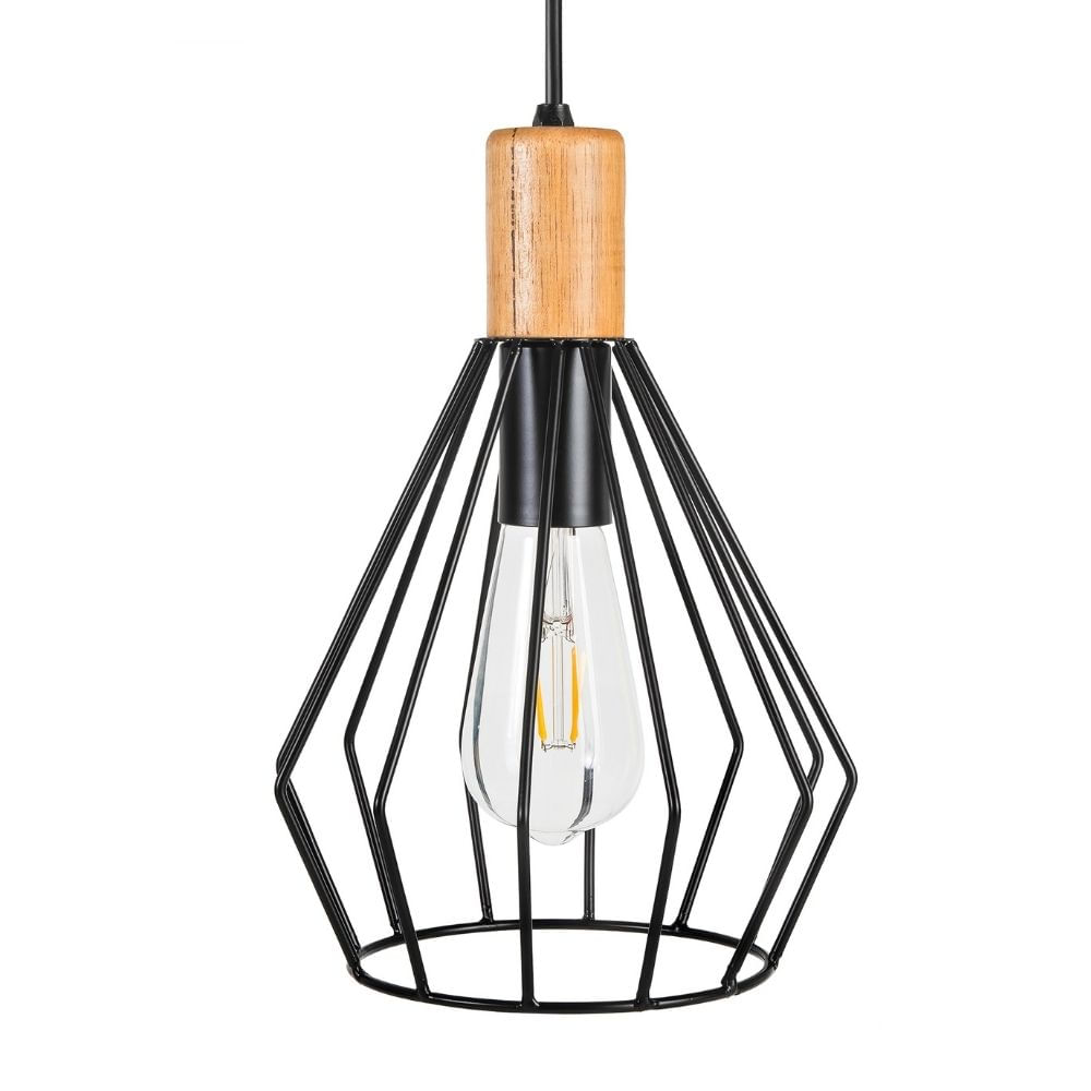 Lámpara Colgante Ciametsa Gramilla 1 Luz E27 Madera Lámpara Colgante Ciametsa Gramilla 1 Luz E27 Madera