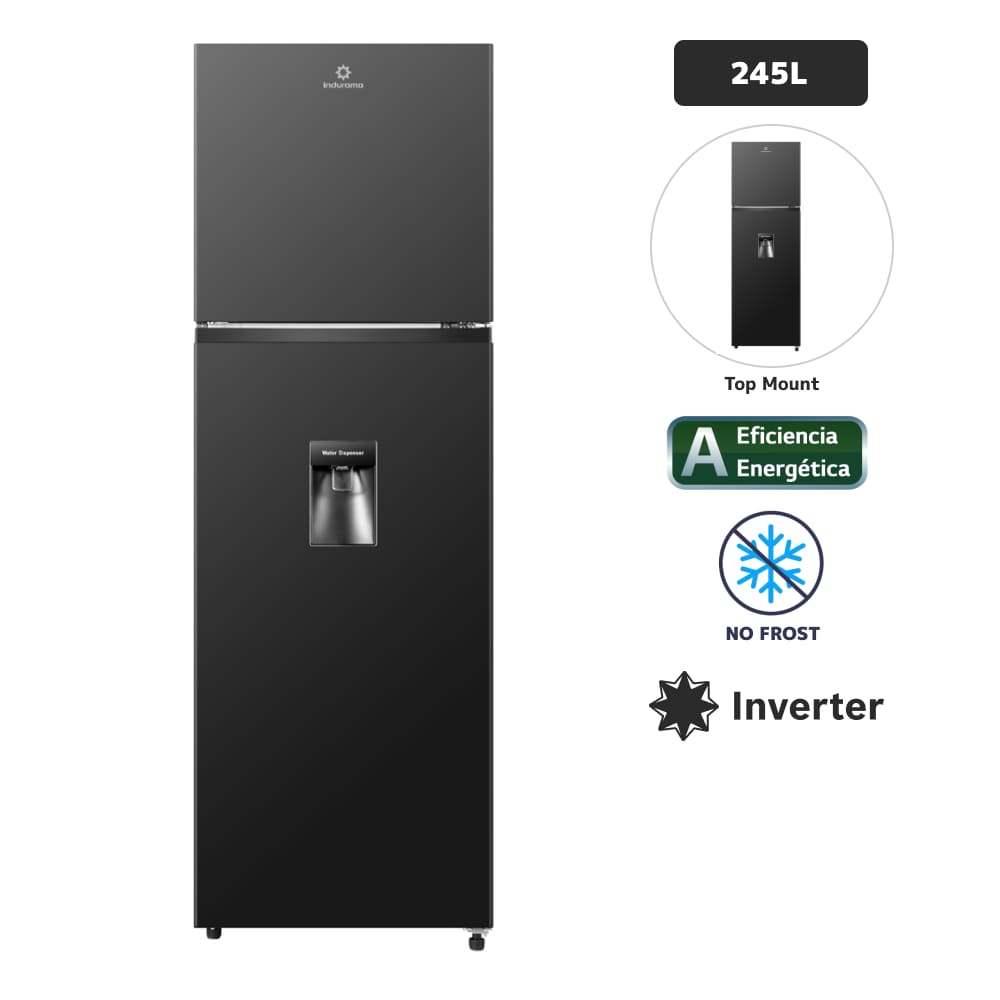 Refrigeradora INDURAMA 245L No Frost RI-389DNI Negro