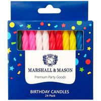 Velas Premium de Cumpleaños Espiral Colores MARSHALL & MASON x24 un