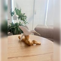 Adorno Colibri en Tronco 21x14x14 cm